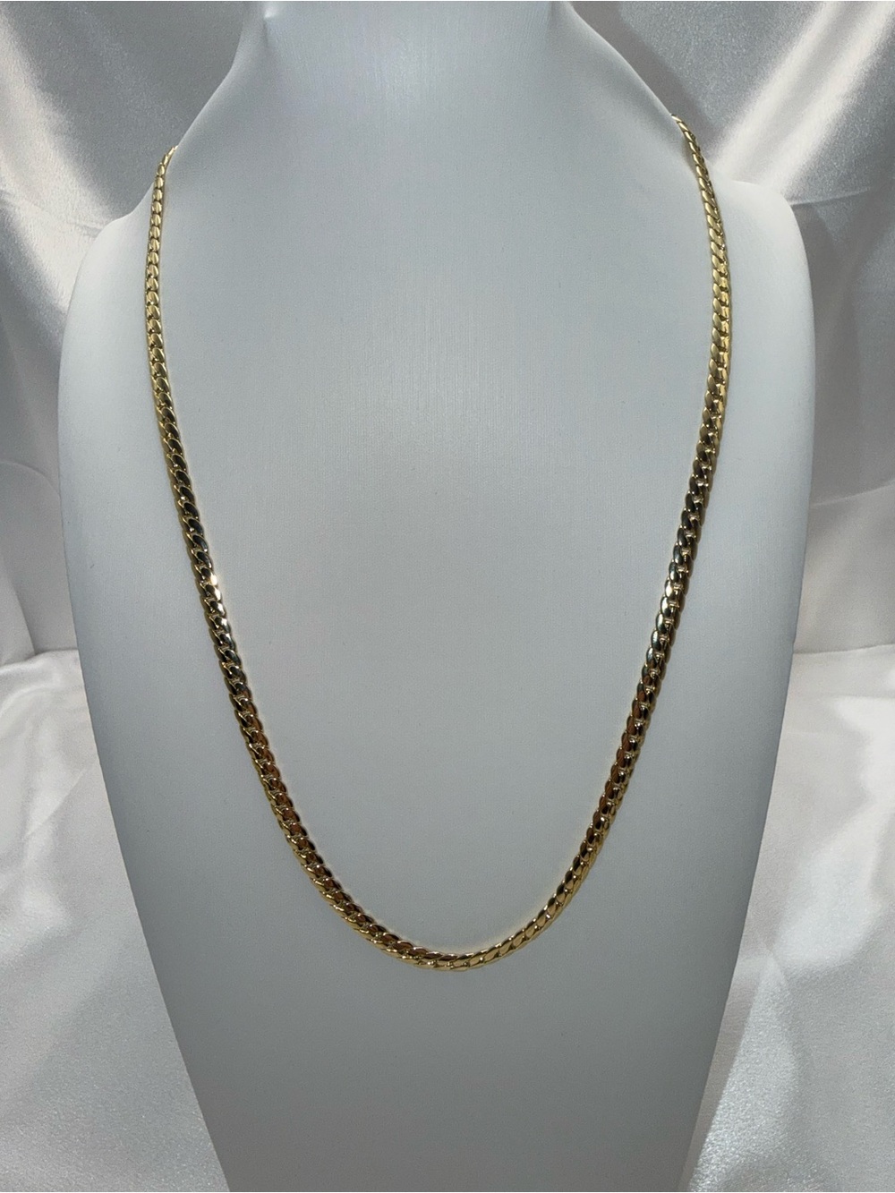 23” 4.1mm 18K Gold Dipped Snake Cuban Necklace 14k stamped